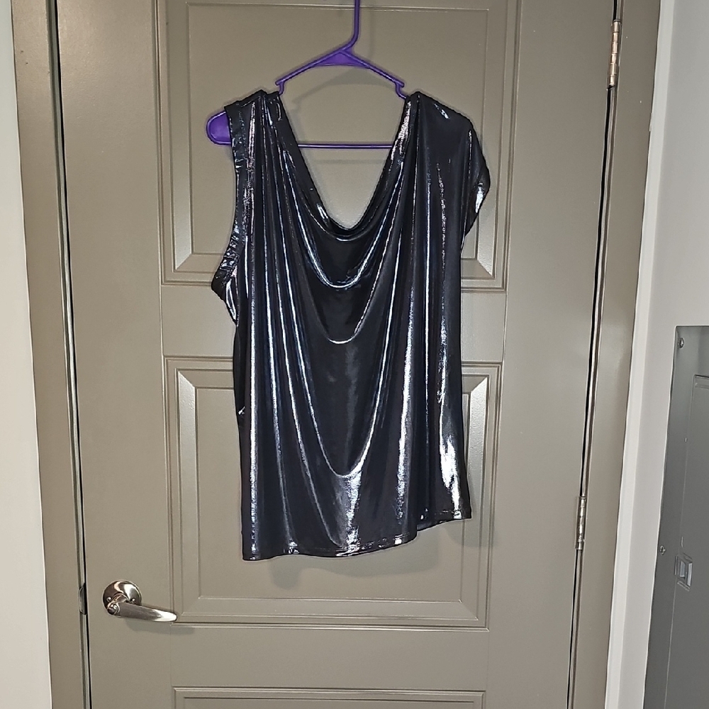 Torrid Gray Sequin Backless Sleeveless Blouse